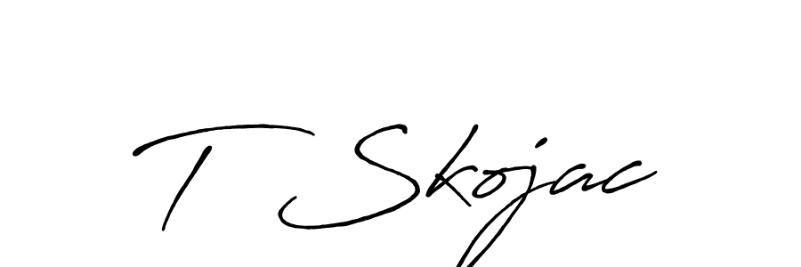 Use a signature maker to create a handwritten signature online. With this signature software, you can design (Antro_Vectra_Bolder) your own signature for name T  Skojac. T  Skojac signature style 7 images and pictures png