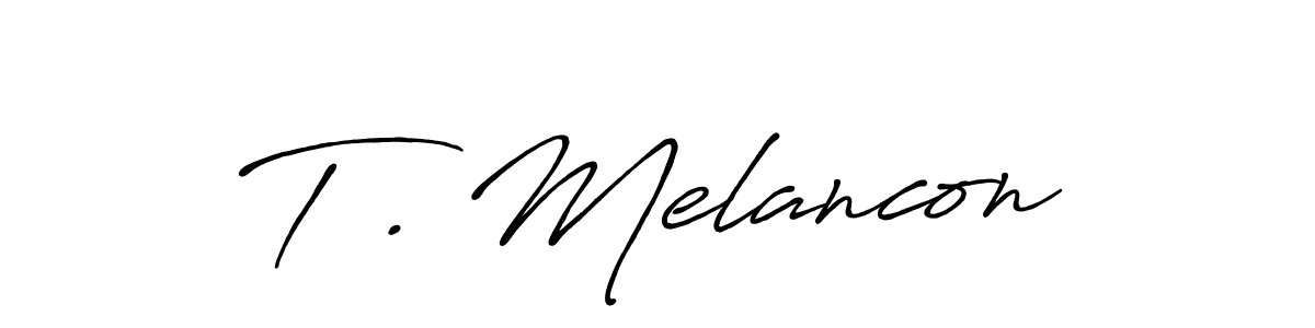 Make a beautiful signature design for name T . Melancon. With this signature (Antro_Vectra_Bolder) style, you can create a handwritten signature for free. T . Melancon signature style 7 images and pictures png