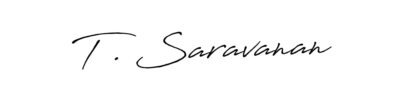 Design your own signature with our free online signature maker. With this signature software, you can create a handwritten (Antro_Vectra_Bolder) signature for name T . Saravanan. T . Saravanan signature style 7 images and pictures png