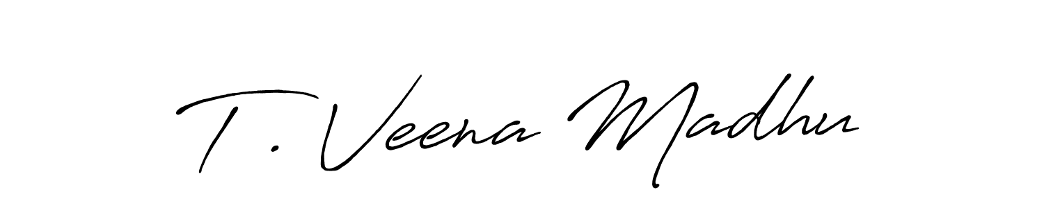 It looks lik you need a new signature style for name T . Veena Madhu. Design unique handwritten (Antro_Vectra_Bolder) signature with our free signature maker in just a few clicks. T . Veena Madhu signature style 7 images and pictures png