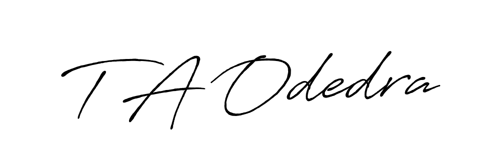 How to make T A Odedra signature? Antro_Vectra_Bolder is a professional autograph style. Create handwritten signature for T A Odedra name. T A Odedra signature style 7 images and pictures png