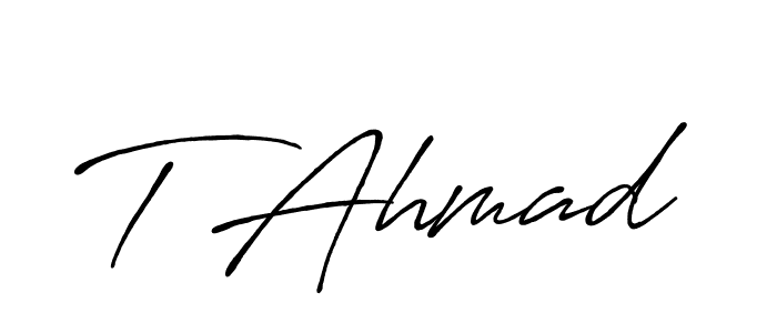 Use a signature maker to create a handwritten signature online. With this signature software, you can design (Antro_Vectra_Bolder) your own signature for name T Ahmad. T Ahmad signature style 7 images and pictures png