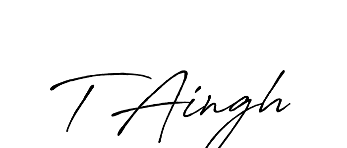 Design your own signature with our free online signature maker. With this signature software, you can create a handwritten (Antro_Vectra_Bolder) signature for name T Aingh. T Aingh signature style 7 images and pictures png