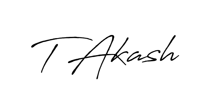 Use a signature maker to create a handwritten signature online. With this signature software, you can design (Antro_Vectra_Bolder) your own signature for name T Akash. T Akash signature style 7 images and pictures png