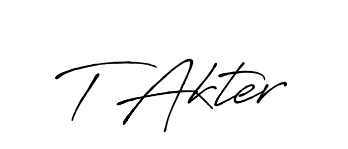 if you are searching for the best signature style for your name T Akter. so please give up your signature search. here we have designed multiple signature styles  using Antro_Vectra_Bolder. T Akter signature style 7 images and pictures png