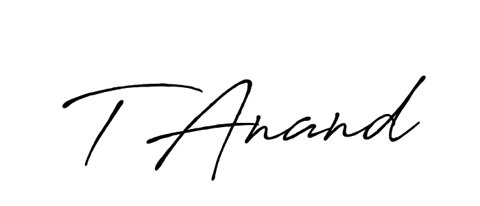 Make a beautiful signature design for name T Anand. With this signature (Antro_Vectra_Bolder) style, you can create a handwritten signature for free. T Anand signature style 7 images and pictures png