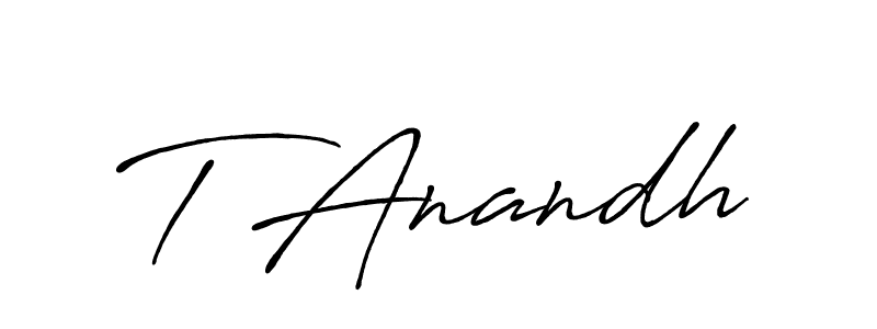 Use a signature maker to create a handwritten signature online. With this signature software, you can design (Antro_Vectra_Bolder) your own signature for name T Anandh. T Anandh signature style 7 images and pictures png