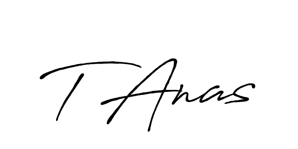 Make a beautiful signature design for name T Anas. With this signature (Antro_Vectra_Bolder) style, you can create a handwritten signature for free. T Anas signature style 7 images and pictures png