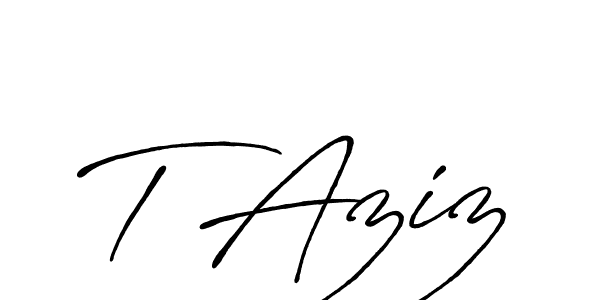Create a beautiful signature design for name T Aziz. With this signature (Antro_Vectra_Bolder) fonts, you can make a handwritten signature for free. T Aziz signature style 7 images and pictures png
