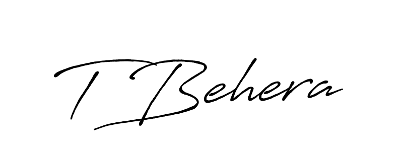 You should practise on your own different ways (Antro_Vectra_Bolder) to write your name (T Behera) in signature. don't let someone else do it for you. T Behera signature style 7 images and pictures png