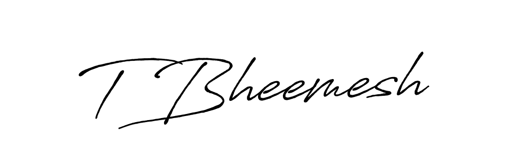 Use a signature maker to create a handwritten signature online. With this signature software, you can design (Antro_Vectra_Bolder) your own signature for name T Bheemesh. T Bheemesh signature style 7 images and pictures png