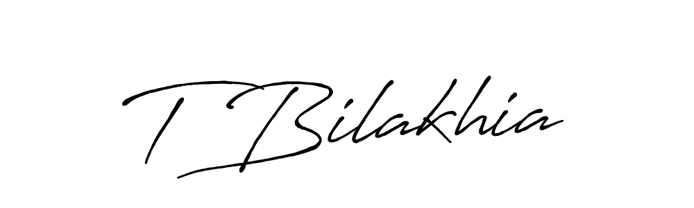 Also we have T Bilakhia name is the best signature style. Create professional handwritten signature collection using Antro_Vectra_Bolder autograph style. T Bilakhia signature style 7 images and pictures png