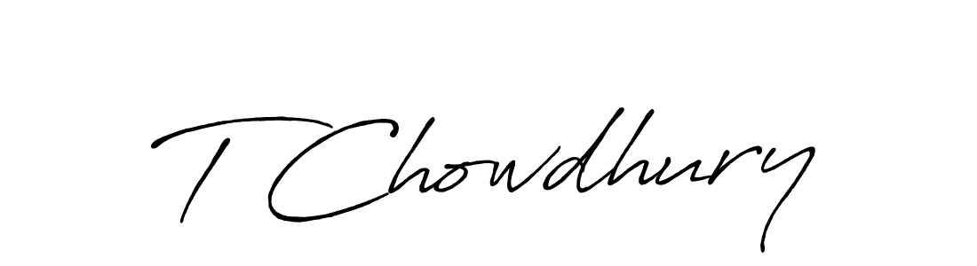 Make a beautiful signature design for name T Chowdhury. With this signature (Antro_Vectra_Bolder) style, you can create a handwritten signature for free. T Chowdhury signature style 7 images and pictures png