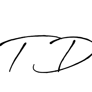 Make a beautiful signature design for name T D. With this signature (Antro_Vectra_Bolder) style, you can create a handwritten signature for free. T D signature style 7 images and pictures png