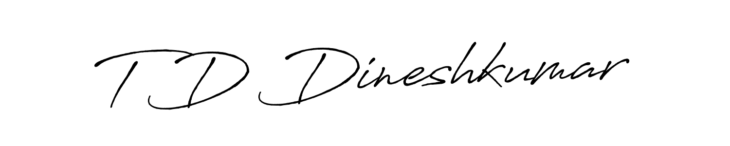 Also we have T D Dineshkumar name is the best signature style. Create professional handwritten signature collection using Antro_Vectra_Bolder autograph style. T D Dineshkumar signature style 7 images and pictures png