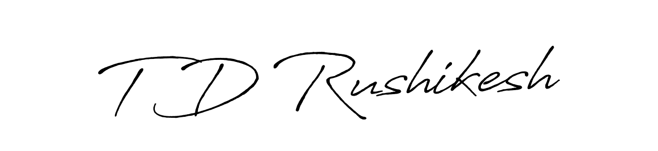How to make T D Rushikesh signature? Antro_Vectra_Bolder is a professional autograph style. Create handwritten signature for T D Rushikesh name. T D Rushikesh signature style 7 images and pictures png