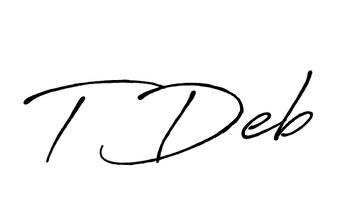 Create a beautiful signature design for name T Deb. With this signature (Antro_Vectra_Bolder) fonts, you can make a handwritten signature for free. T Deb signature style 7 images and pictures png