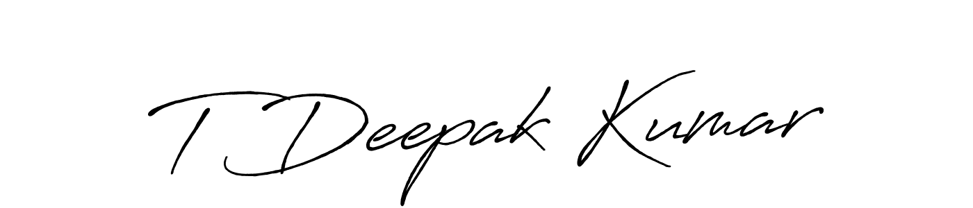 Also we have T Deepak Kumar name is the best signature style. Create professional handwritten signature collection using Antro_Vectra_Bolder autograph style. T Deepak Kumar signature style 7 images and pictures png