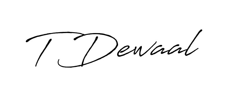 How to make T Dewaal signature? Antro_Vectra_Bolder is a professional autograph style. Create handwritten signature for T Dewaal name. T Dewaal signature style 7 images and pictures png