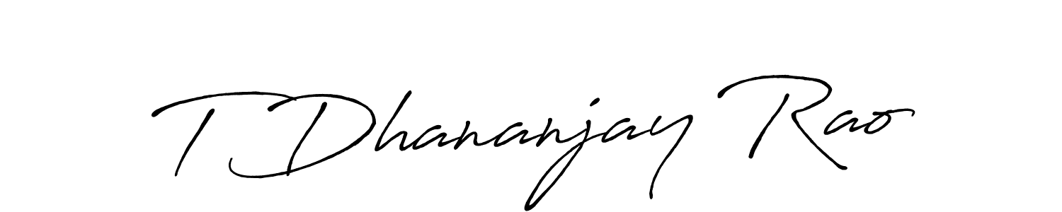 This is the best signature style for the T Dhananjay Rao name. Also you like these signature font (Antro_Vectra_Bolder). Mix name signature. T Dhananjay Rao signature style 7 images and pictures png