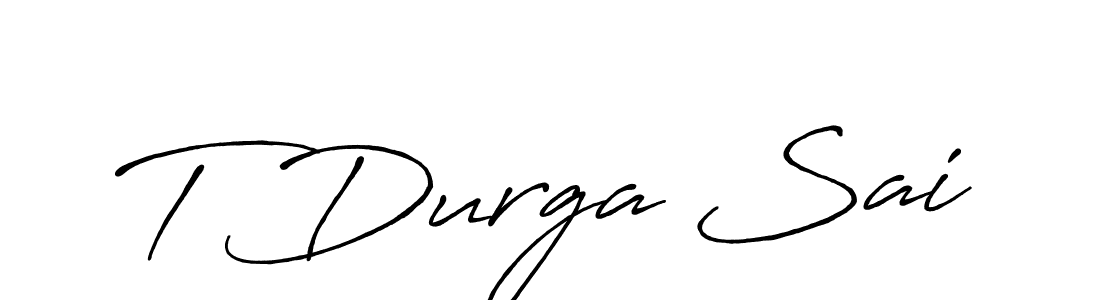 Make a beautiful signature design for name T Durga Sai. With this signature (Antro_Vectra_Bolder) style, you can create a handwritten signature for free. T Durga Sai signature style 7 images and pictures png