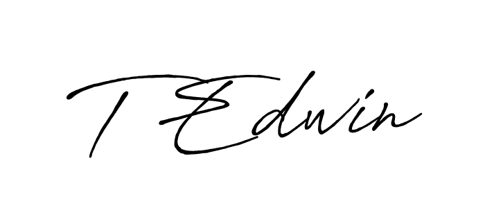 Use a signature maker to create a handwritten signature online. With this signature software, you can design (Antro_Vectra_Bolder) your own signature for name T Edwin. T Edwin signature style 7 images and pictures png