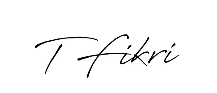 if you are searching for the best signature style for your name T Fikri. so please give up your signature search. here we have designed multiple signature styles  using Antro_Vectra_Bolder. T Fikri signature style 7 images and pictures png