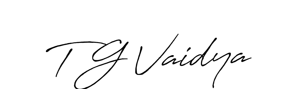 You should practise on your own different ways (Antro_Vectra_Bolder) to write your name (T G Vaidya) in signature. don't let someone else do it for you. T G Vaidya signature style 7 images and pictures png
