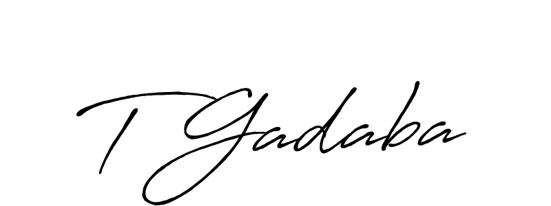 How to make T Gadaba signature? Antro_Vectra_Bolder is a professional autograph style. Create handwritten signature for T Gadaba name. T Gadaba signature style 7 images and pictures png