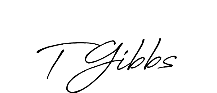 How to make T Gibbs signature? Antro_Vectra_Bolder is a professional autograph style. Create handwritten signature for T Gibbs name. T Gibbs signature style 7 images and pictures png