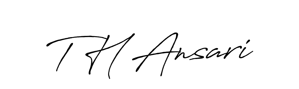Create a beautiful signature design for name T H Ansari. With this signature (Antro_Vectra_Bolder) fonts, you can make a handwritten signature for free. T H Ansari signature style 7 images and pictures png