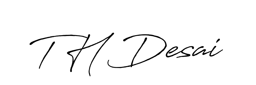 Antro_Vectra_Bolder is a professional signature style that is perfect for those who want to add a touch of class to their signature. It is also a great choice for those who want to make their signature more unique. Get T H Desai name to fancy signature for free. T H Desai signature style 7 images and pictures png