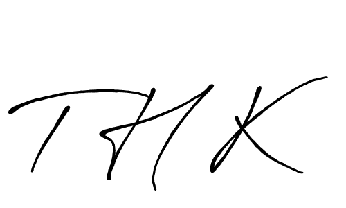 Make a beautiful signature design for name T H K. With this signature (Antro_Vectra_Bolder) style, you can create a handwritten signature for free. T H K signature style 7 images and pictures png