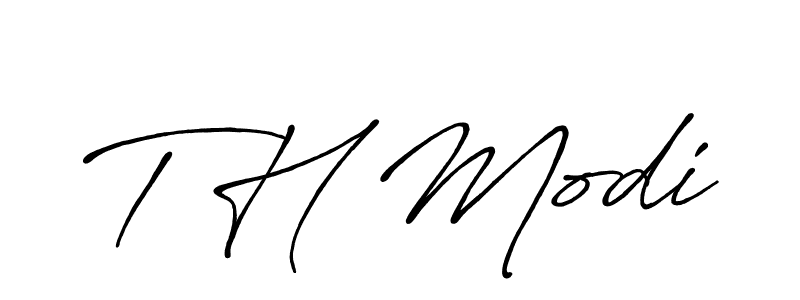 T H Modi stylish signature style. Best Handwritten Sign (Antro_Vectra_Bolder) for my name. Handwritten Signature Collection Ideas for my name T H Modi. T H Modi signature style 7 images and pictures png