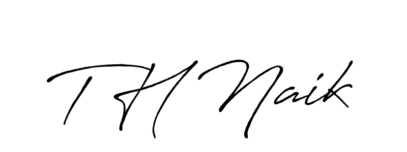 How to make T H Naik name signature. Use Antro_Vectra_Bolder style for creating short signs online. This is the latest handwritten sign. T H Naik signature style 7 images and pictures png