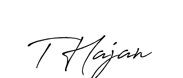 The best way (Antro_Vectra_Bolder) to make a short signature is to pick only two or three words in your name. The name T Hajan include a total of six letters. For converting this name. T Hajan signature style 7 images and pictures png