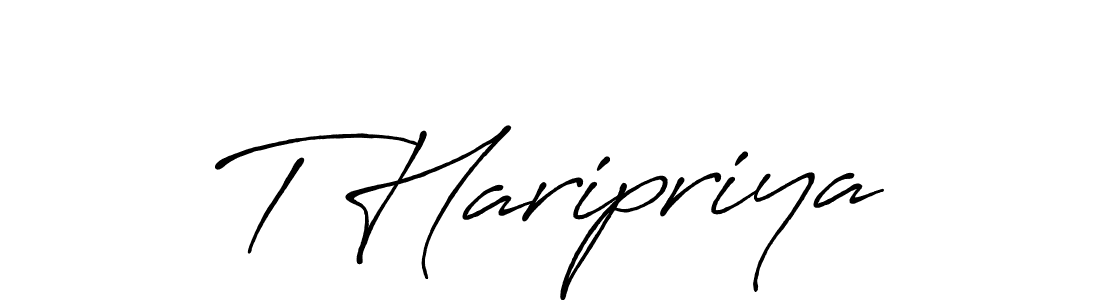 Also You can easily find your signature by using the search form. We will create T Haripriya name handwritten signature images for you free of cost using Antro_Vectra_Bolder sign style. T Haripriya signature style 7 images and pictures png
