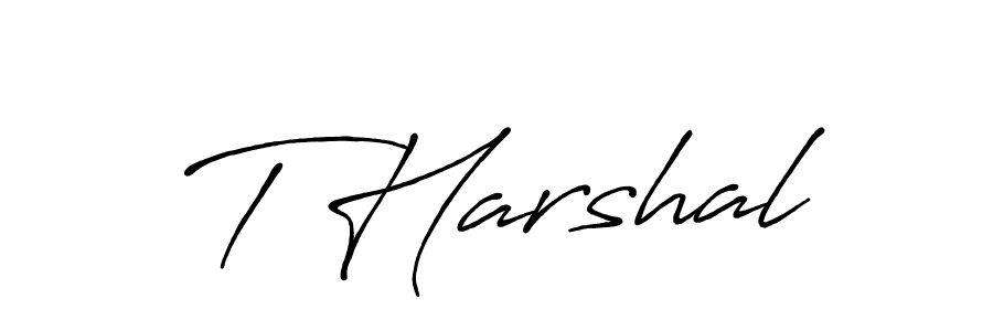 Create a beautiful signature design for name T Harshal. With this signature (Antro_Vectra_Bolder) fonts, you can make a handwritten signature for free. T Harshal signature style 7 images and pictures png