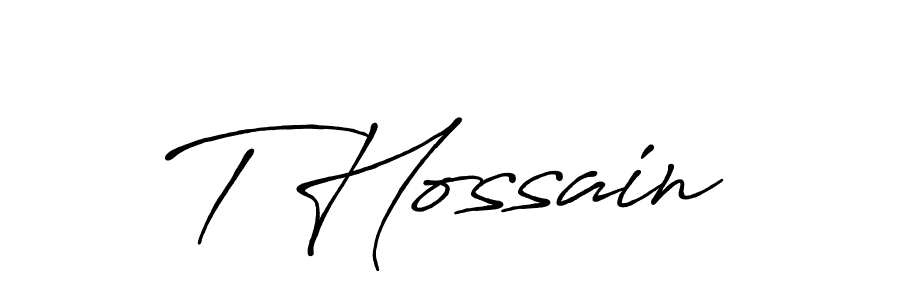 How to make T Hossain name signature. Use Antro_Vectra_Bolder style for creating short signs online. This is the latest handwritten sign. T Hossain signature style 7 images and pictures png