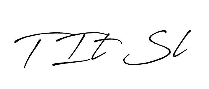 Make a beautiful signature design for name T It Sl. With this signature (Antro_Vectra_Bolder) style, you can create a handwritten signature for free. T It Sl signature style 7 images and pictures png