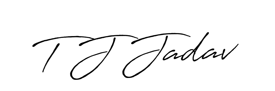 if you are searching for the best signature style for your name T J Jadav. so please give up your signature search. here we have designed multiple signature styles  using Antro_Vectra_Bolder. T J Jadav signature style 7 images and pictures png