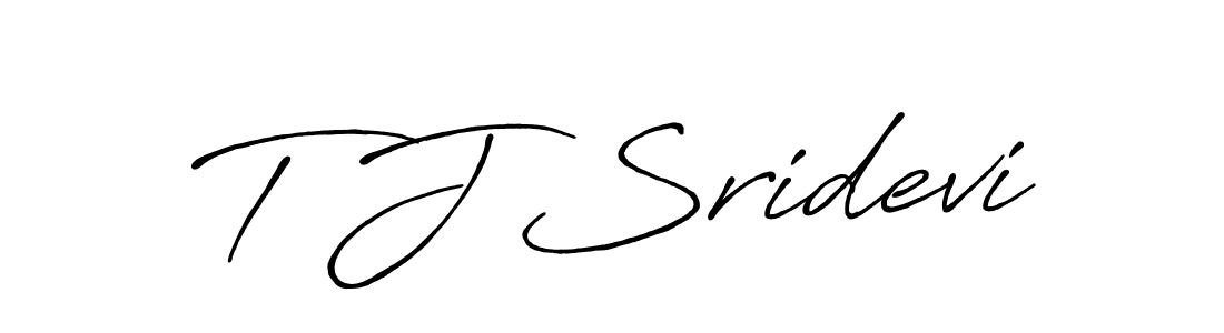 How to make T J Sridevi name signature. Use Antro_Vectra_Bolder style for creating short signs online. This is the latest handwritten sign. T J Sridevi signature style 7 images and pictures png