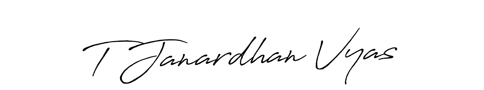 How to make T Janardhan Vyas signature? Antro_Vectra_Bolder is a professional autograph style. Create handwritten signature for T Janardhan Vyas name. T Janardhan Vyas signature style 7 images and pictures png