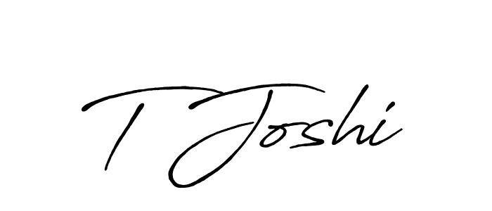 How to make T Joshi signature? Antro_Vectra_Bolder is a professional autograph style. Create handwritten signature for T Joshi name. T Joshi signature style 7 images and pictures png