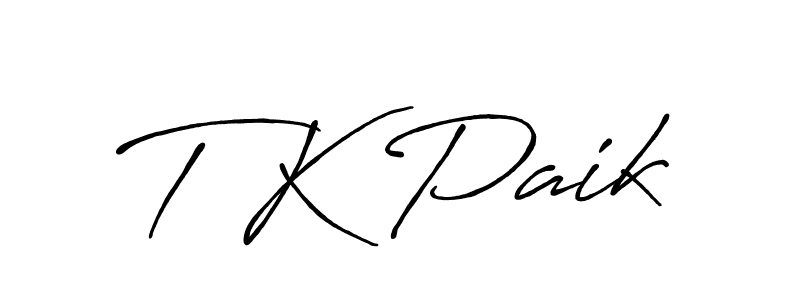 How to make T K Paik name signature. Use Antro_Vectra_Bolder style for creating short signs online. This is the latest handwritten sign. T K Paik signature style 7 images and pictures png