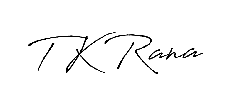 The best way (Antro_Vectra_Bolder) to make a short signature is to pick only two or three words in your name. The name T K Rana include a total of six letters. For converting this name. T K Rana signature style 7 images and pictures png