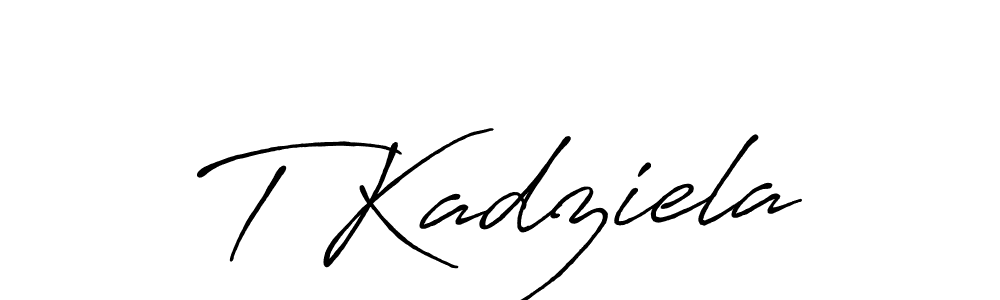 The best way (Antro_Vectra_Bolder) to make a short signature is to pick only two or three words in your name. The name T Kadziela include a total of six letters. For converting this name. T Kadziela signature style 7 images and pictures png