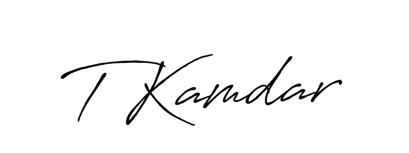 How to make T Kamdar signature? Antro_Vectra_Bolder is a professional autograph style. Create handwritten signature for T Kamdar name. T Kamdar signature style 7 images and pictures png