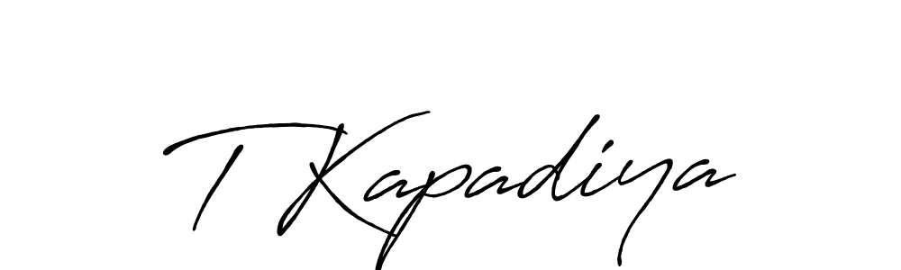 How to make T Kapadiya signature? Antro_Vectra_Bolder is a professional autograph style. Create handwritten signature for T Kapadiya name. T Kapadiya signature style 7 images and pictures png