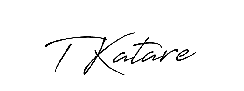 How to make T Katare name signature. Use Antro_Vectra_Bolder style for creating short signs online. This is the latest handwritten sign. T Katare signature style 7 images and pictures png